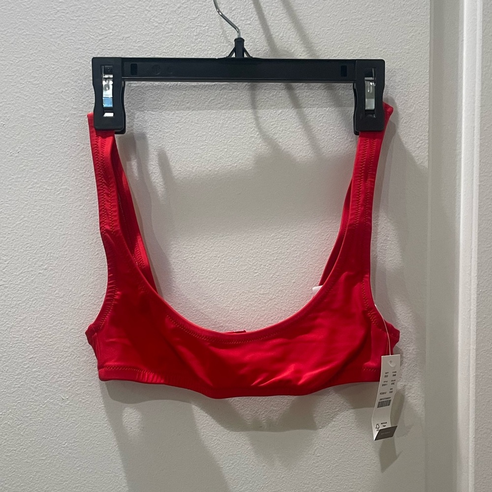 NEW…J.Crew Heritage Scoopneck Red Bikini Top